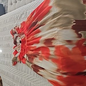 Cream & Red colored long sleeveless Banana Republic dress XL NEW w tags